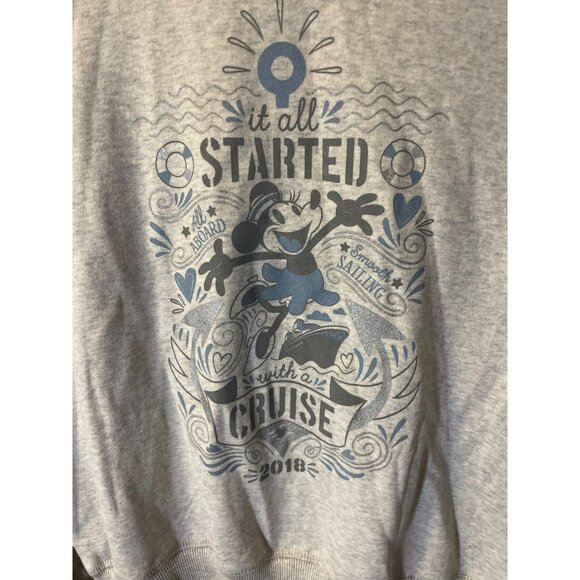 Disney Cruise Line Gray 2018 Full Zip Hooded Jacket Sz M - Picture 6 of 7